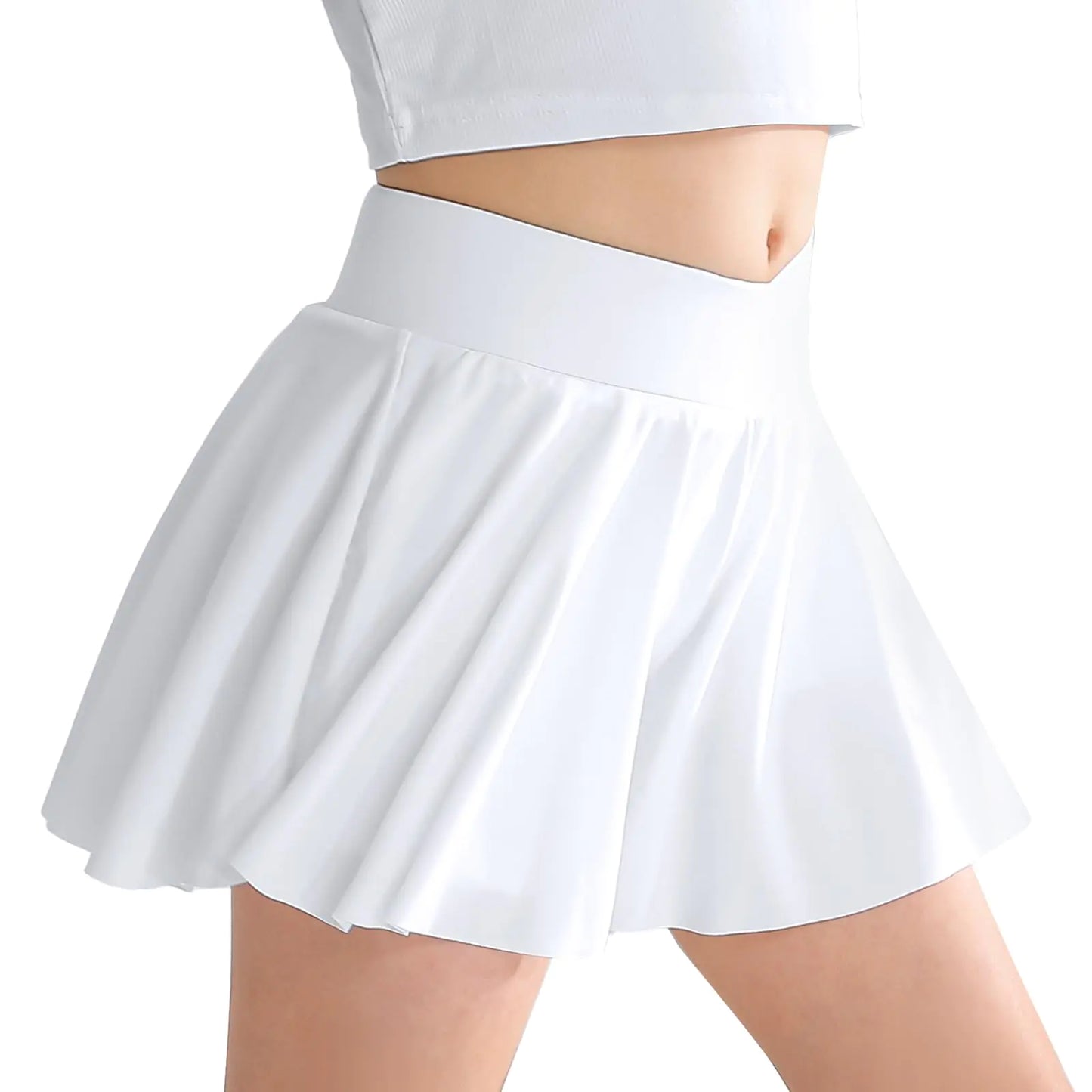 Bkixhv Girls Athletic Shorts 2 in 1 Flowy Shorts with Pocket White Biker Shorts Girls Soccer Shorts Size 13-14